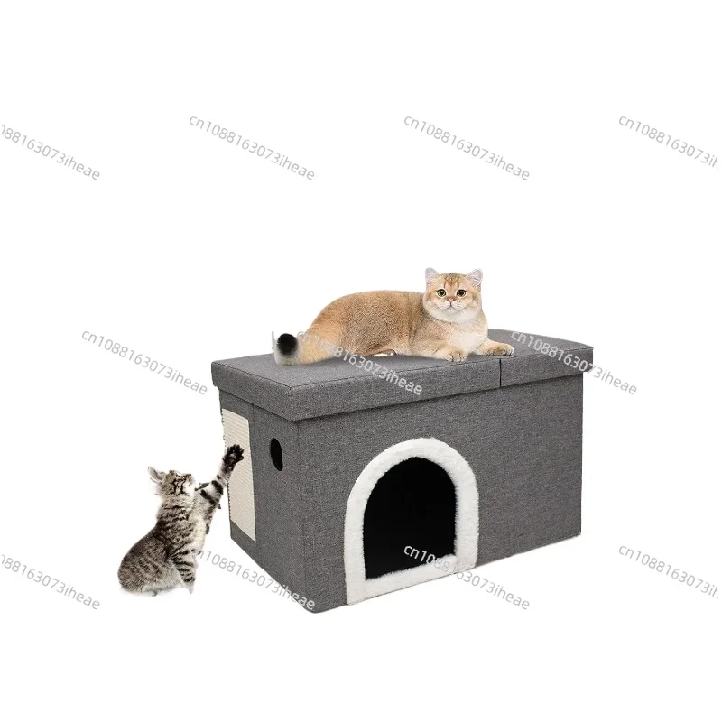 Space-Saving Pet Bed: This versatile, foldable cat villa is easily stored and doubles as a secure seating spot and cozy shelter