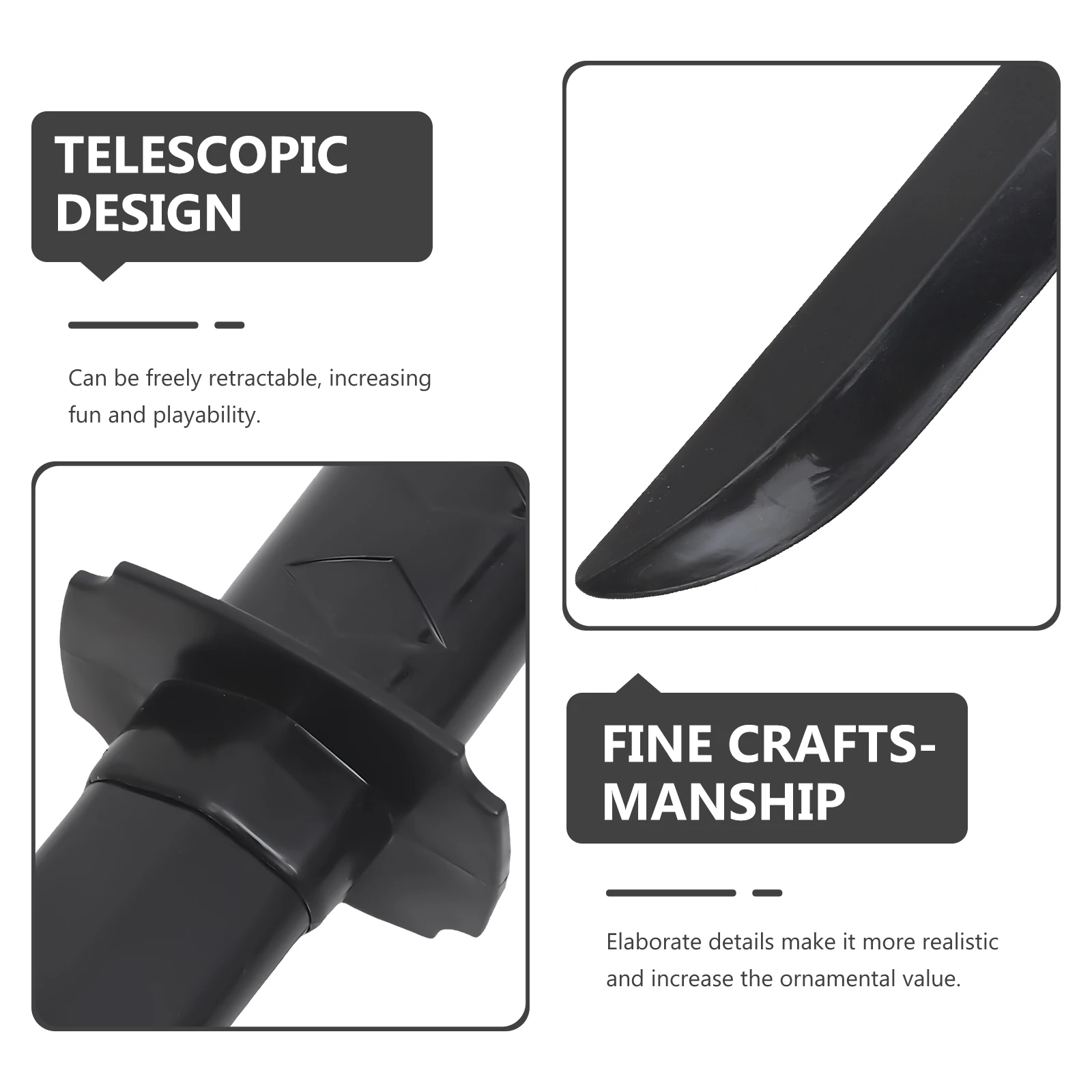 格納式剣のおもちゃ 日本風 軽量プラスチック製 コスプレ小道具 パーティーやアウトドアの楽しみに