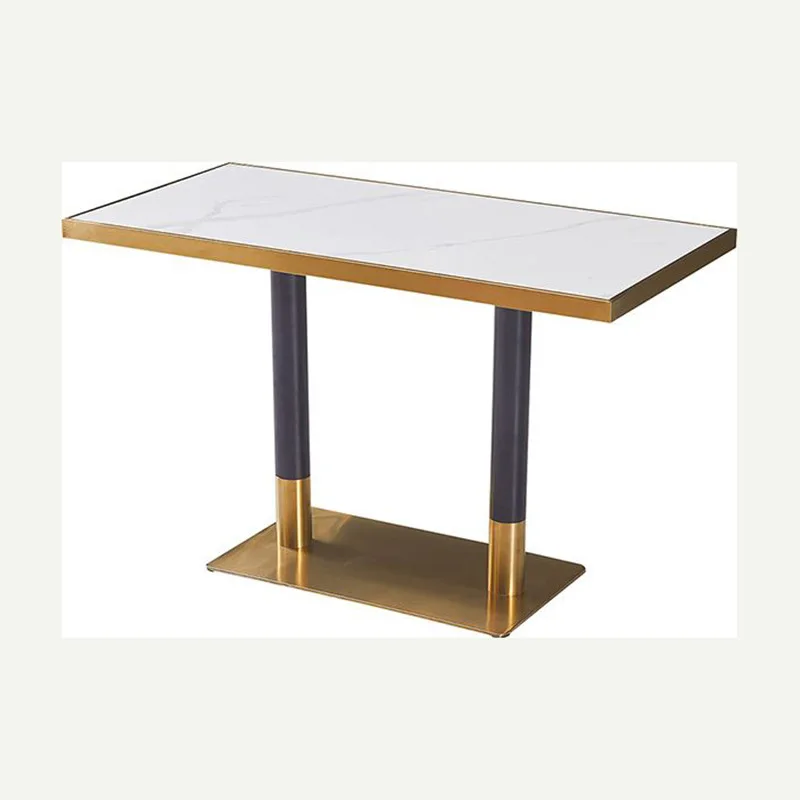 Artificial stone dining table, hot pot table, artificial stone cafe dining table and chairs, dessert shop rectangular table