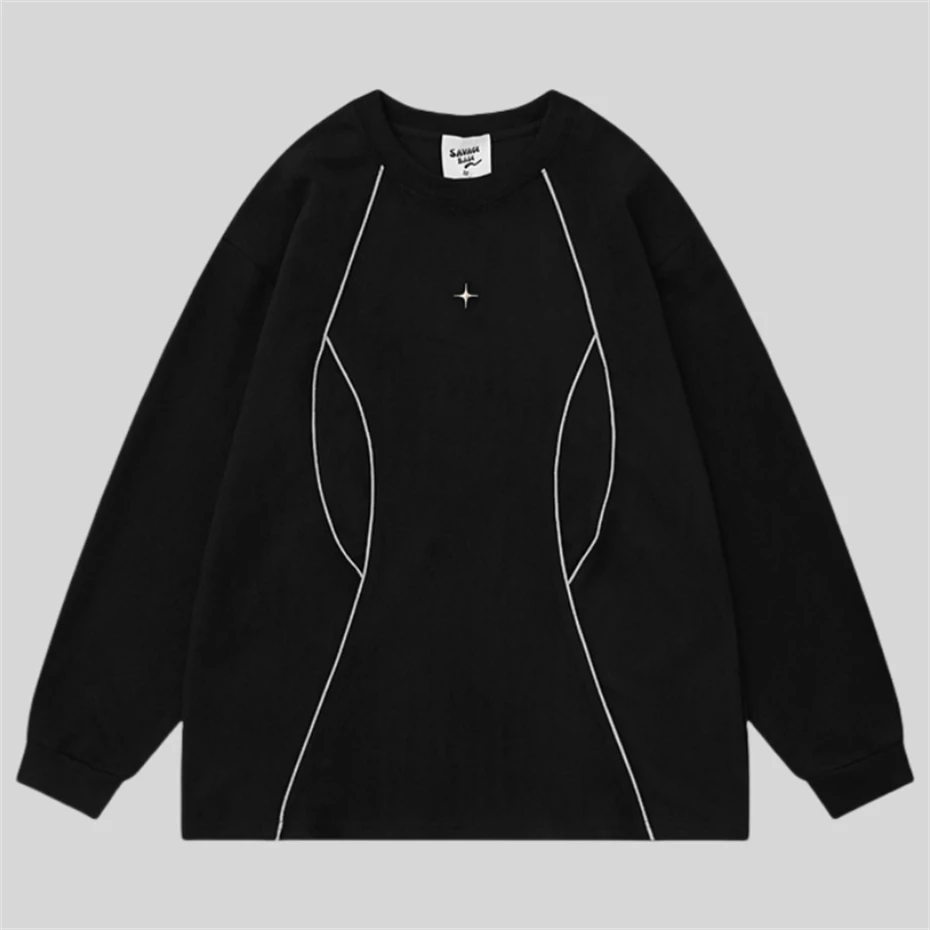 Hip Hop Suede Mens Sweatshirts Hoodies Streetwear Reflective Article Pullover Winter Harajuku Cotton Casual Sweatshirt Black