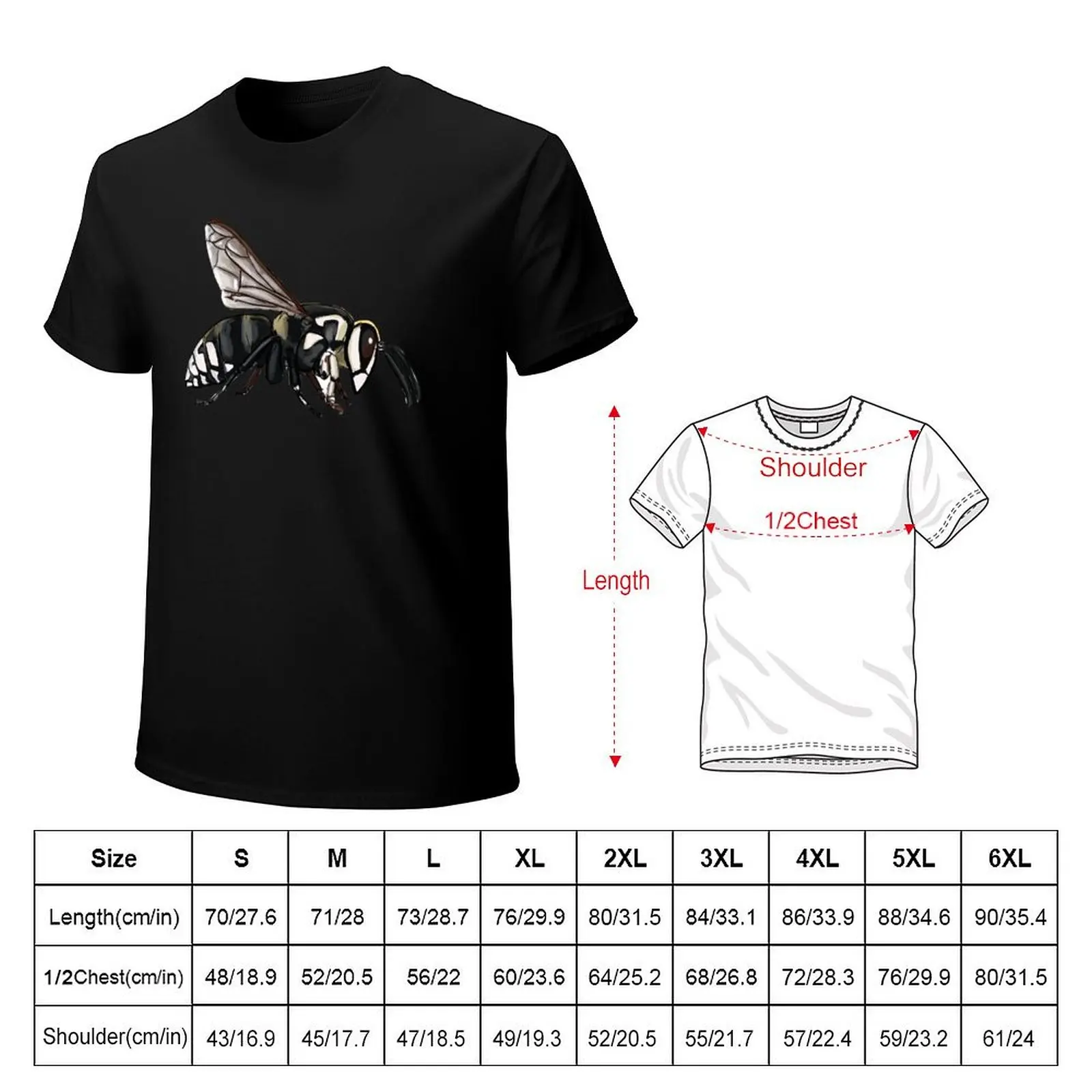 Bald Faced Hornet Insect Illustration Nature Art T-Shirt t shirt for man 100 percent cotton T-Shirt