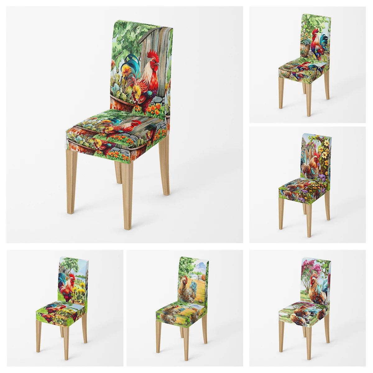 Home chair cover  for kitchen Natural and Animal Styles adjustable dining elastic fabricchairs covers chair cover for wedding
