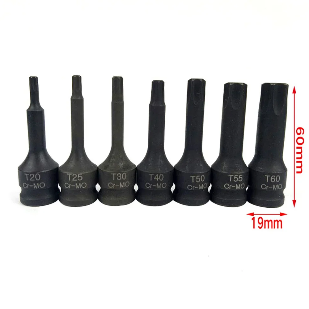 Imagem -05 - Bits de Soquete de Impacto Polegada Driver Métrica Estrela Torx Hex Spline Catraca Chave de Fenda Bit Soquete Conjunto Ferramentas Peças