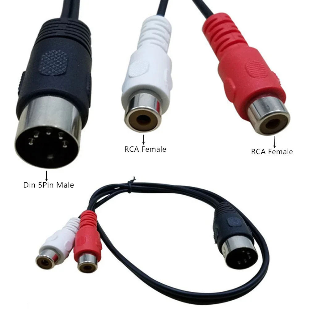 Din 5 Pin Male to 2 RCA Female Professional Grade Audio Cable for Bang & Olufsen, Naim, Quad.Stereo Systems