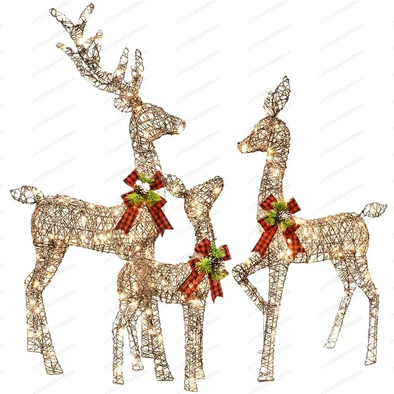 American creative LED luminous deer lamp, wrought iron DIY elk festival atmosphere