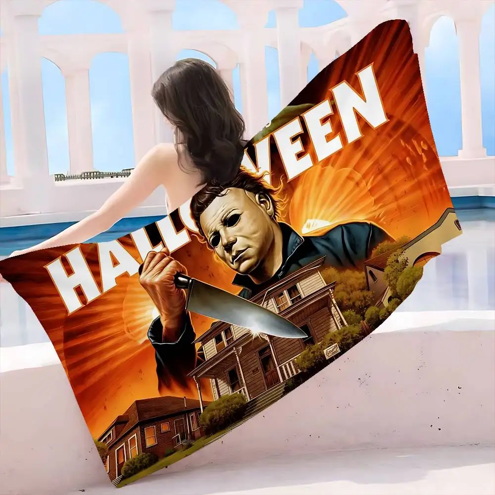 Horror Movie H-Halloween Anime Beach Swimming Towel Soft Absorbent Washcloth Children's Gifts for Kids Travel Camping Gym