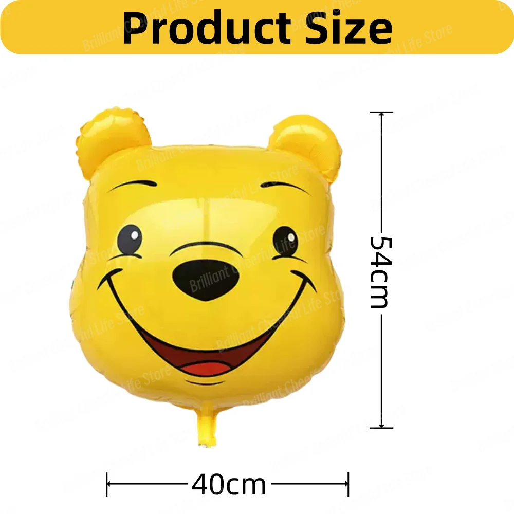 2/4/6Pcs Winnie The Pooh Party Balloons Pooh Head Foil Balloon Set Baby Shower Birthday Party Decorations Kids Toy Air Gifts