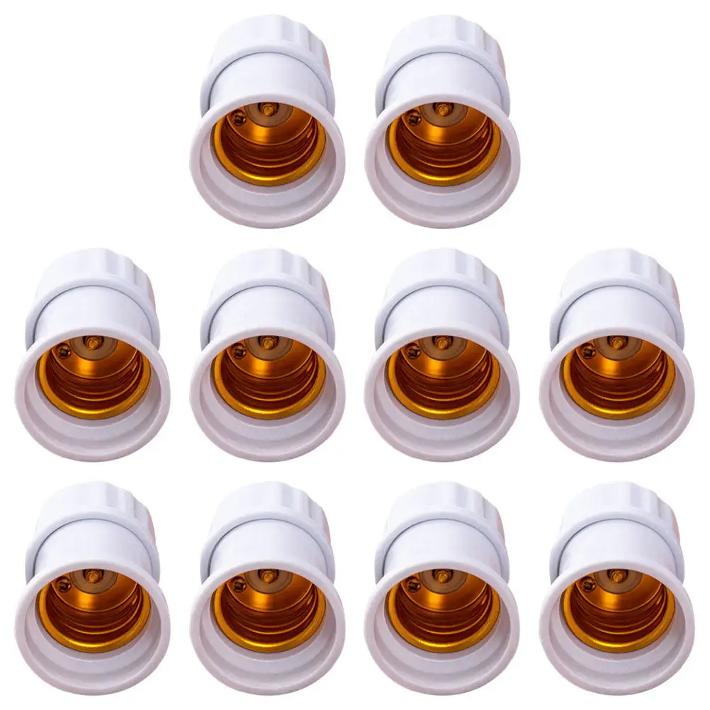 

10Pcs Ceramic White E27 Light Holder Lamp Socket Insulated Heavy Duty Hanging Light Base for Ceiling Pendant Fixture Simple