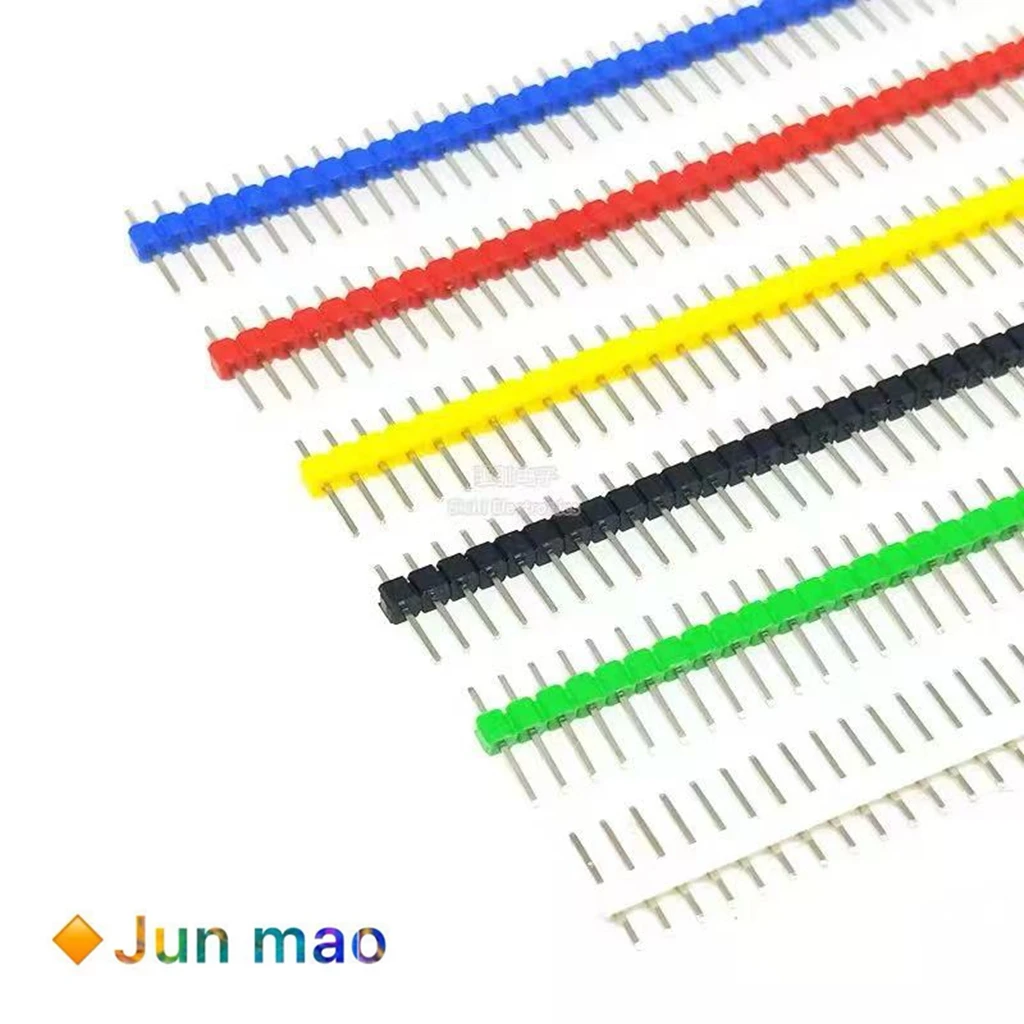 10pcs Color single row needle spacing 2.54MM 1 * 40P connector straight insertion needle black/white/red/blue/yellow/green
