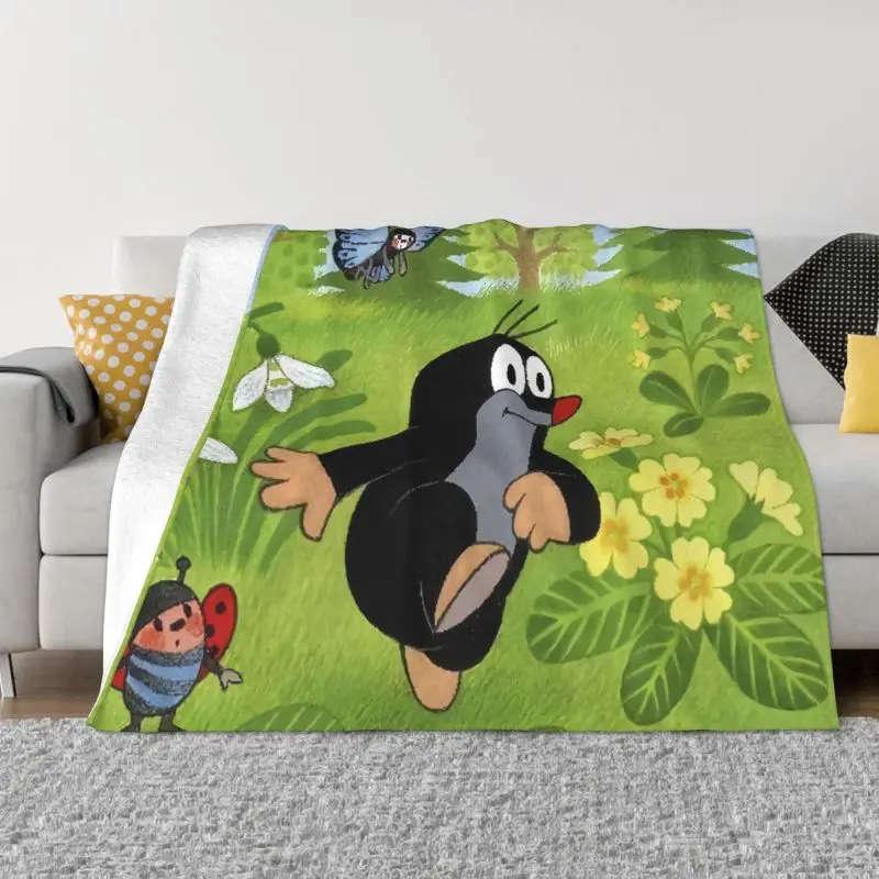 

Happy Mole Krtek Blanket 3D Printed Soft Flannel Fleece Warm Cartoon Little Maulwurf Throw Blankets for Car Bedding Sofa Quilt 1