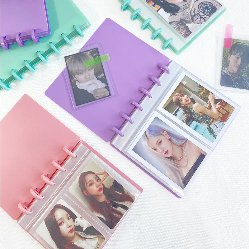 Custom Disc Bind PP Pvc Transparent Small Mini Photo Album Budget Planner Card Holder Loose-leaf  Photo Album