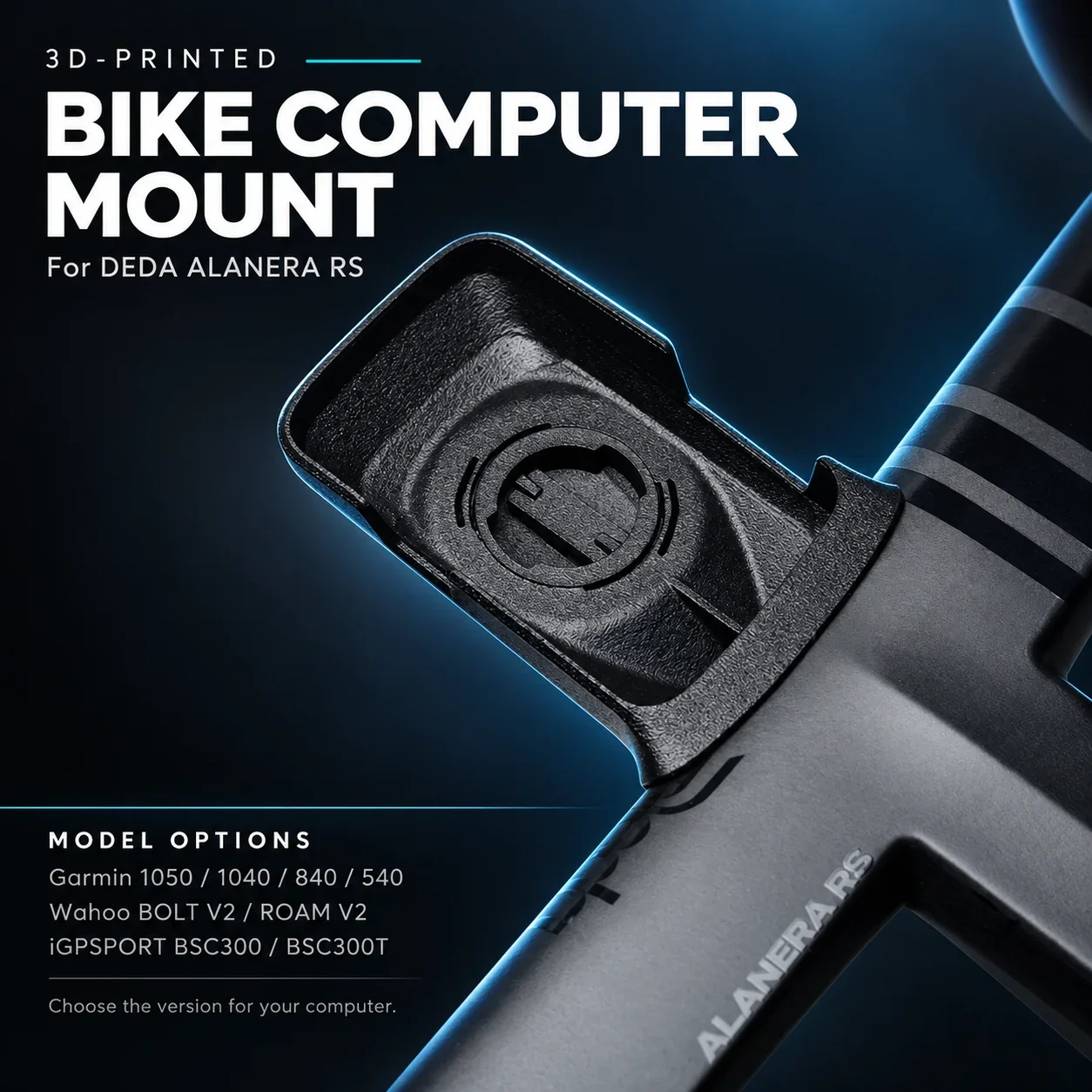 3D Printed Bike Computer Rocket Mount for DEDA ALANERA RS Garmin 1050 1040 850 840 Wahoo & iGPSPORT Model Options