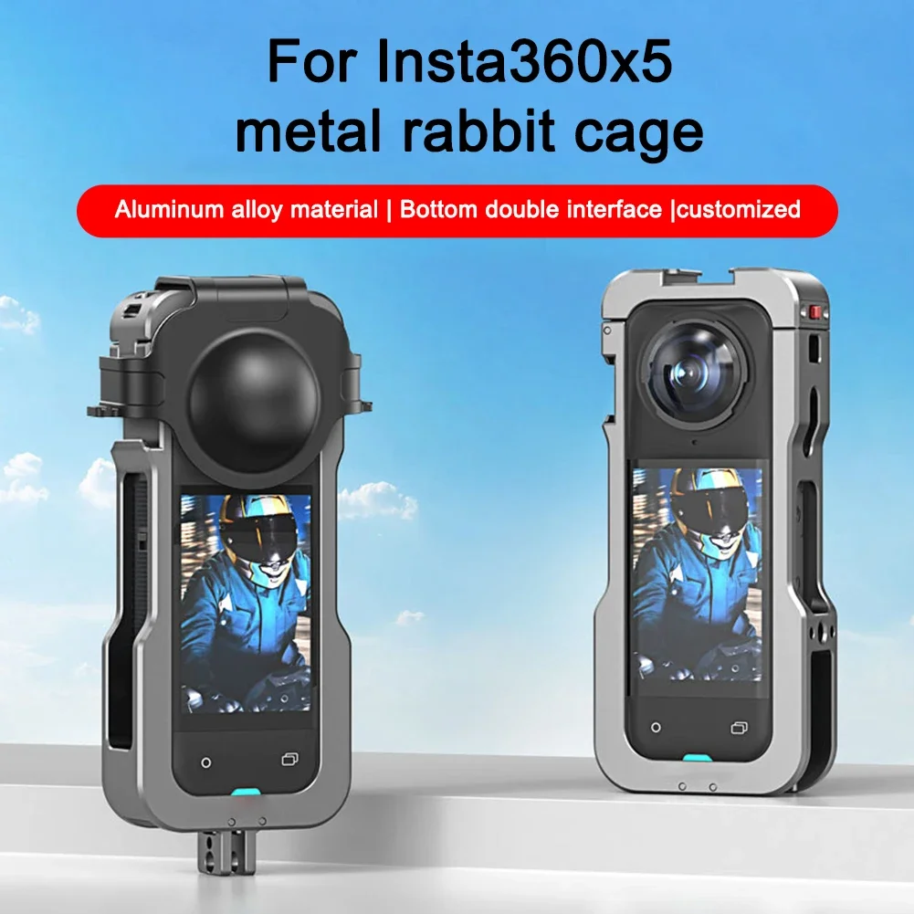 

Metal Protective Cage With Lens Cover For Insta360 X5 Optical Glass Sports Camera Lens Cap Camera Body Protection Case