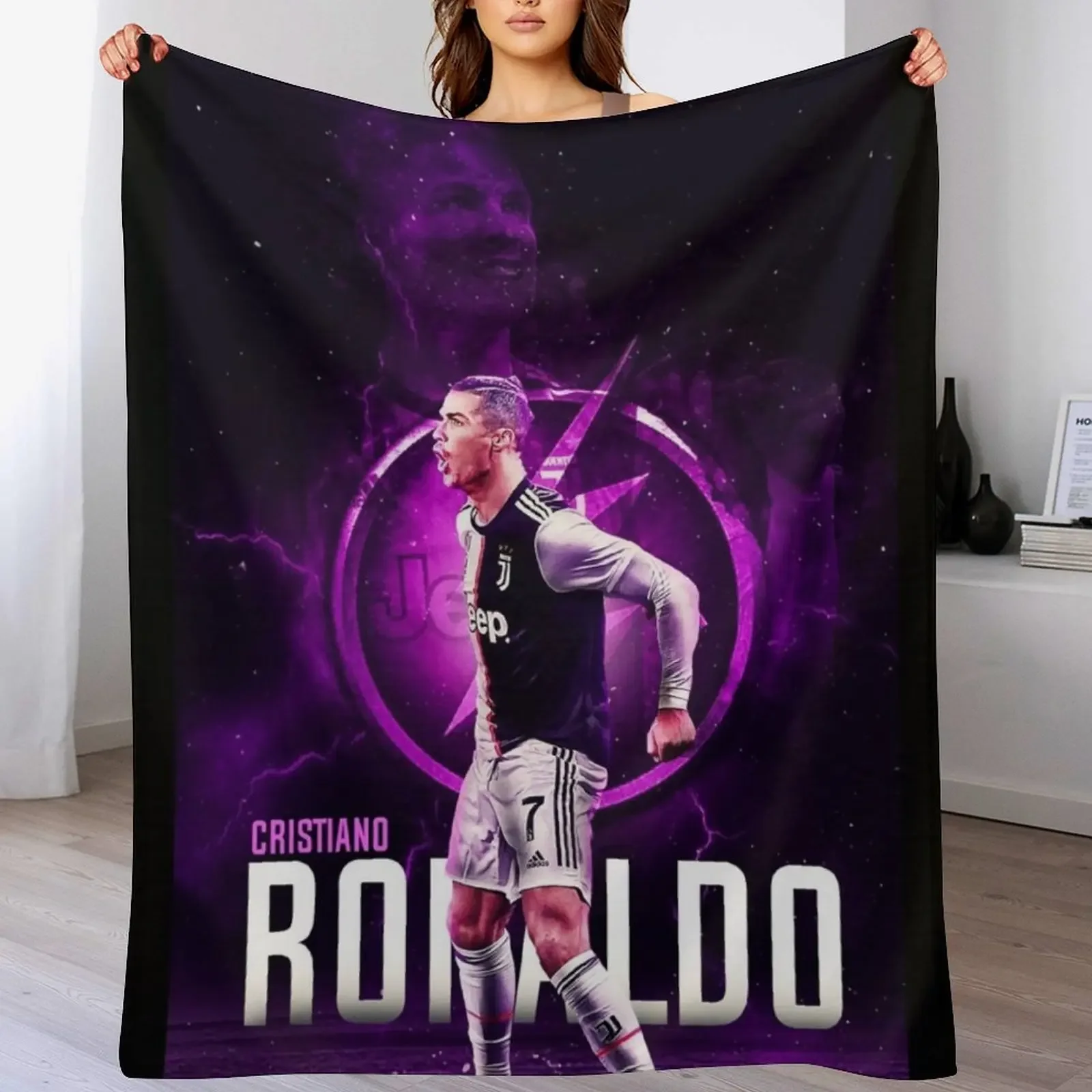 Wallpaper Cristiano Art Throw Blanket valentine gift ideas Sofas Retros Blankets