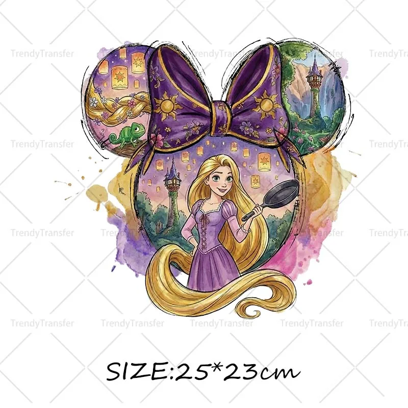Muis Hoofd Prinses strijktransfers voor kleding, hittepers stickers, thermische patches op T-shirts