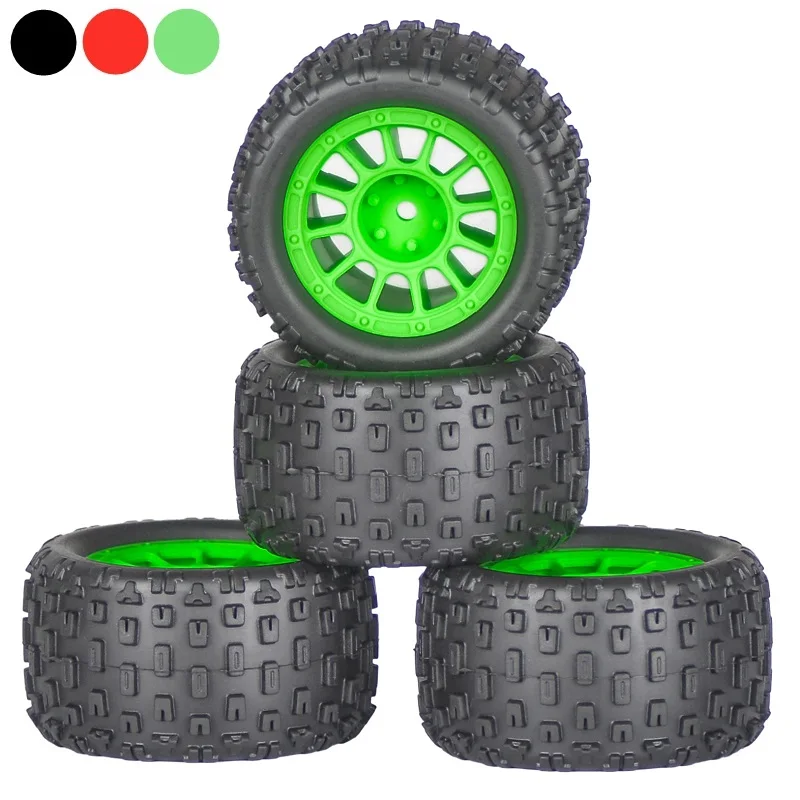 4pcs 74mm Rubber Tire Tyre 12mm Hex for Arrma 1/18 Granite Grom Typhon GROM RC Car RC Car Upgrade Parts Accessories