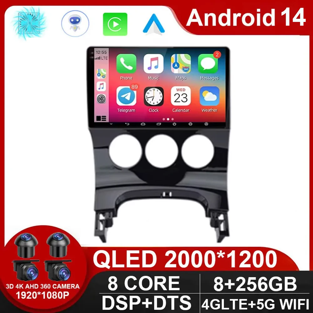 

Car Radio Android 14 Auto For Peugeot 3008 1 2009 - 2016 Multimedia Player QLED Screen GPS Navigation Carplay Stereo NO DVD