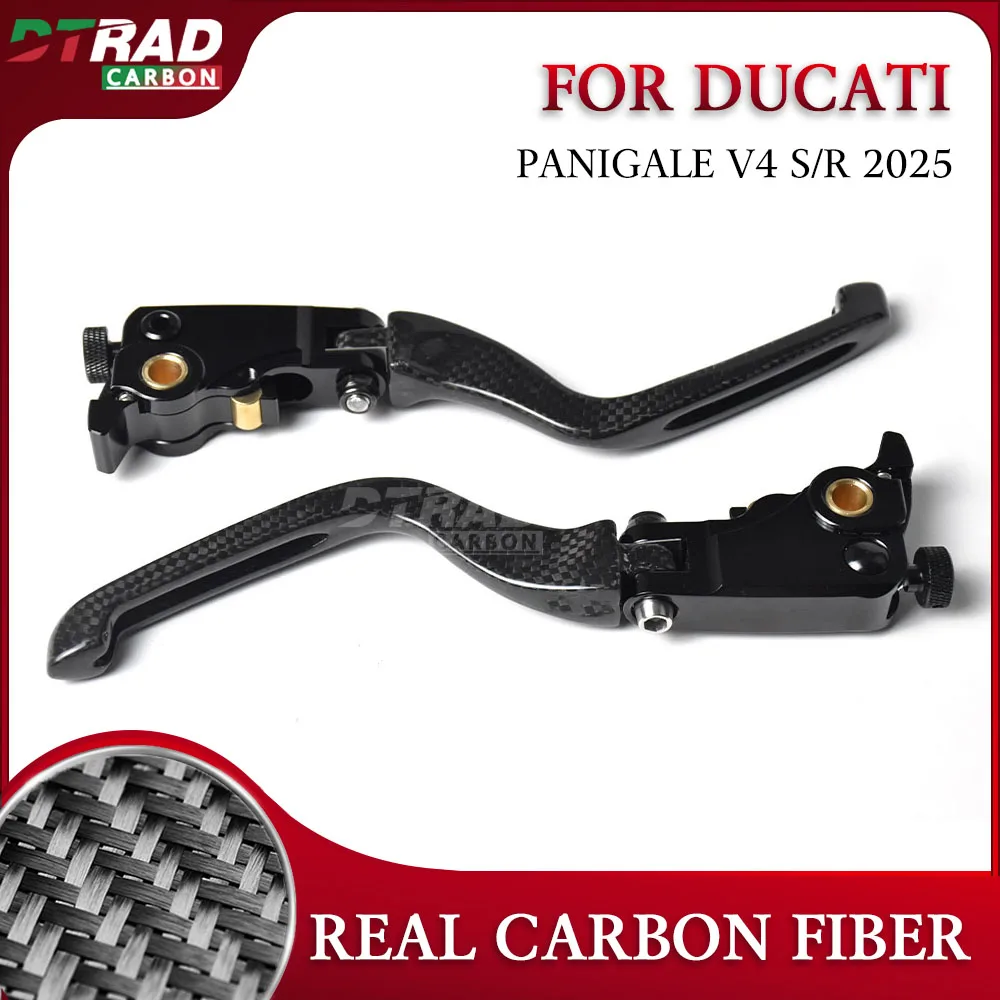 Motorcycle Carbon Fiber Brake & Clutch Lever For Ducati Panigale V4 V4S V4R 2025 Accessories Motorcycle Controls Fairing Kit