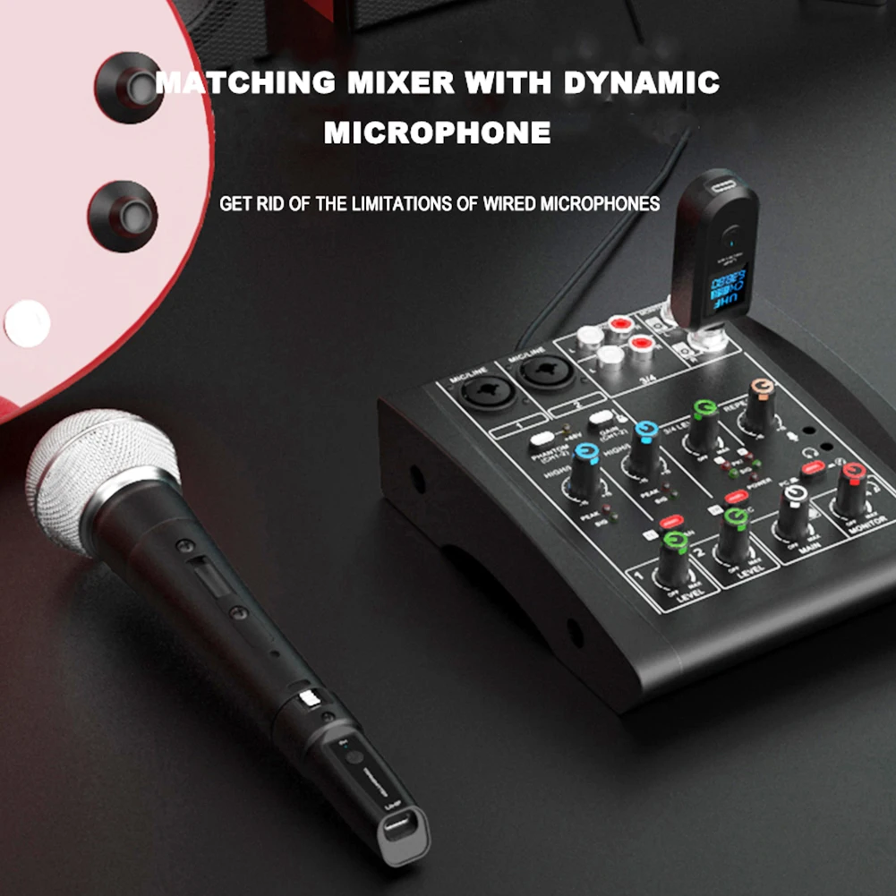 Microphone Wireless System Rechargeable Signal Adapter Wireless Mic Adapter for Audio Mixer Dynamic Mic Electric Guitar Bass