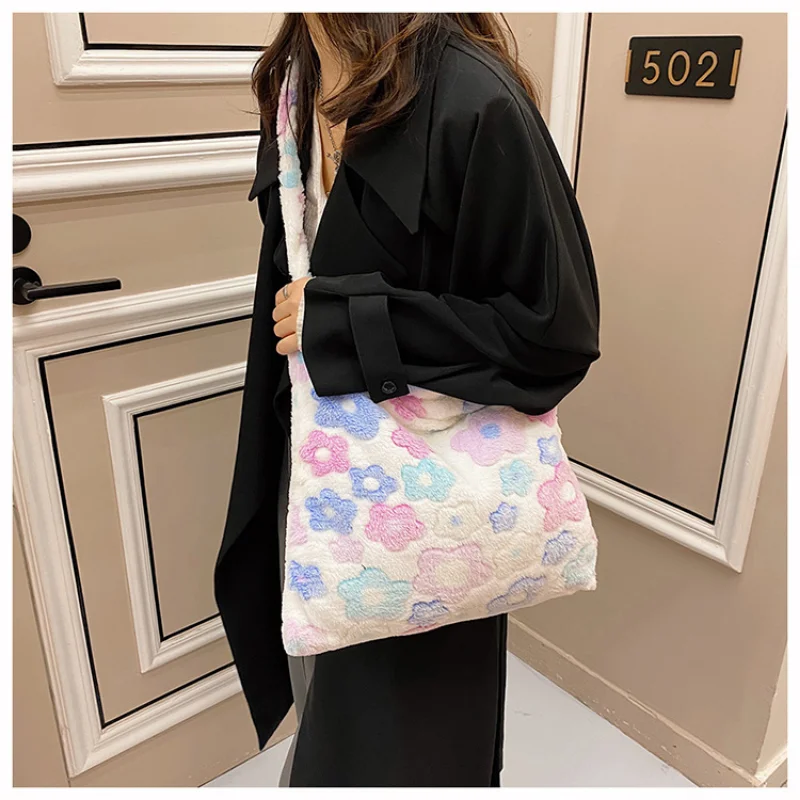 Large Capacity Bag Kawaii Plush Soft Stuff Handbag Shoulder Bag Cute Stuffed Backpack Girls Children Gifts Women's Tote Bag