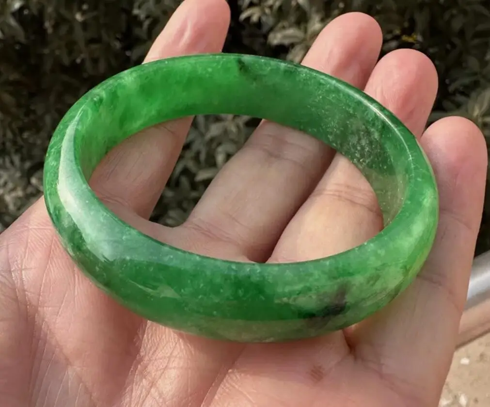 Natural Grade AAA Green Emerald Burma Jade jadeite bracelet bangle 55mm