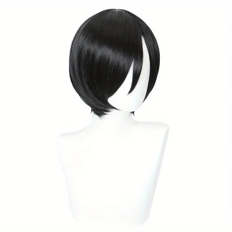 Wong Cosplay Short Bob Black Wigs Anime Cosplay Wigs Halloween Costumes Party Heat Resistant Synthetic Wigs
