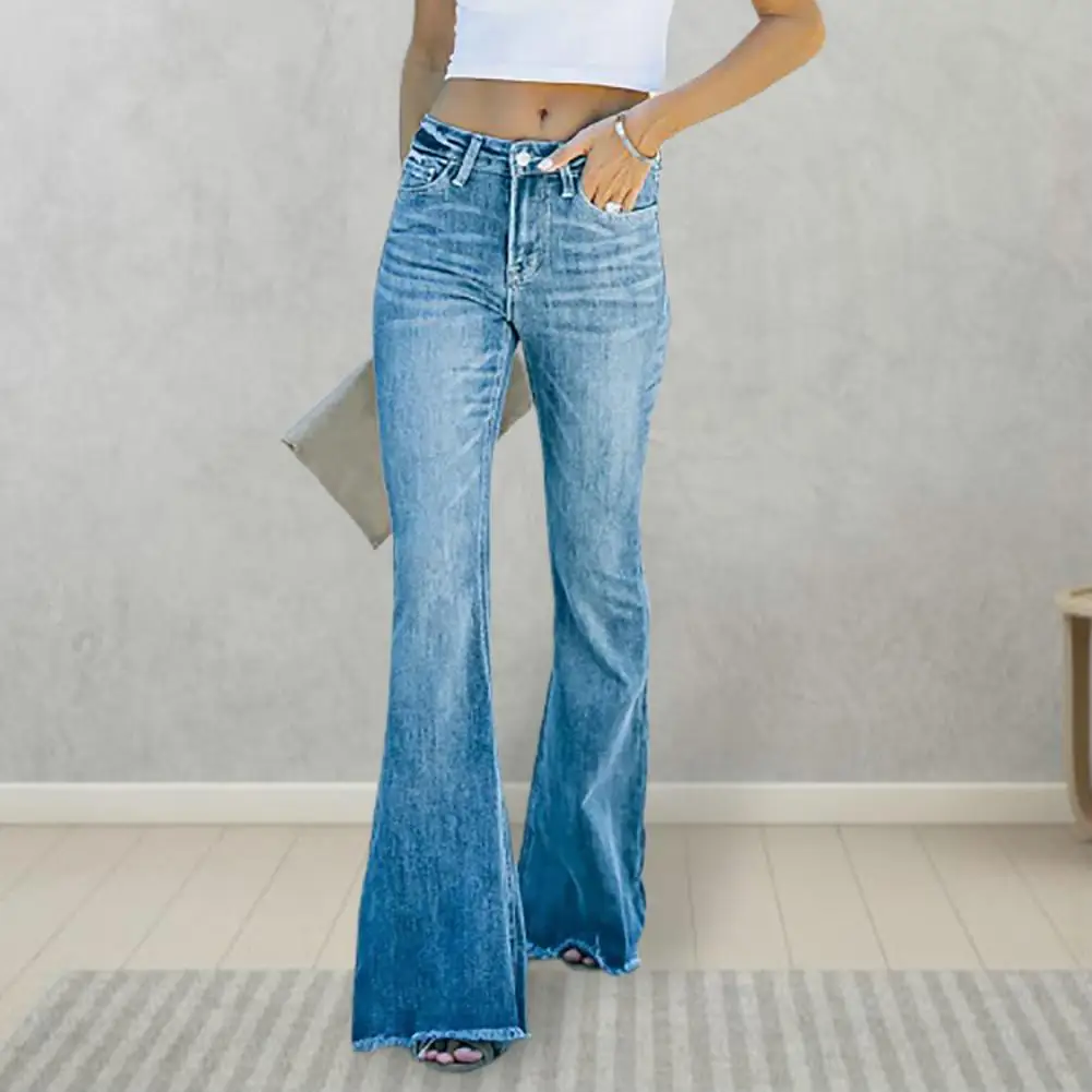 

Wide Leg Jeans Flattering High Waist Stylish Stretchy Casual And Commuting Denim Pants for Women Supply