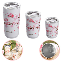 Thermal Mug Stainless Steel Protable Sakura Vacuum Flask Insulated Water Cup with Lid Travel Water Iced Bottle Kitchen Tools