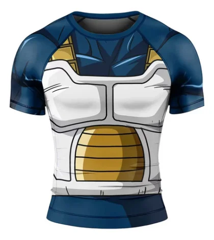 Dragon Ball Vegeta Saiyan Armored Compression T-shirt 3D Full Screen Printing Quick Drying Gym Training Anime T-shirt Top