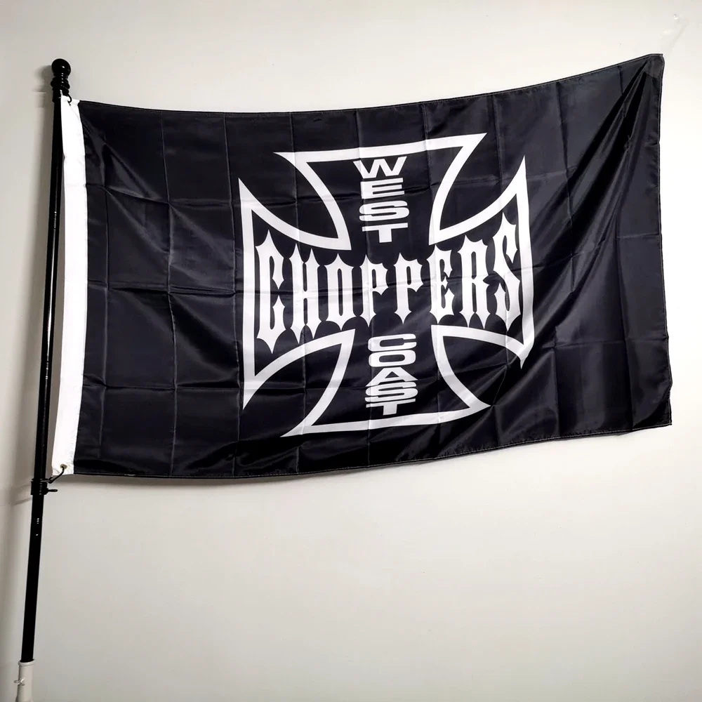 West Coast Chopper Motorcycle Flag 90x150cm Double Sided, Premium Polyester Outdoor Banner Durable Biker Decor