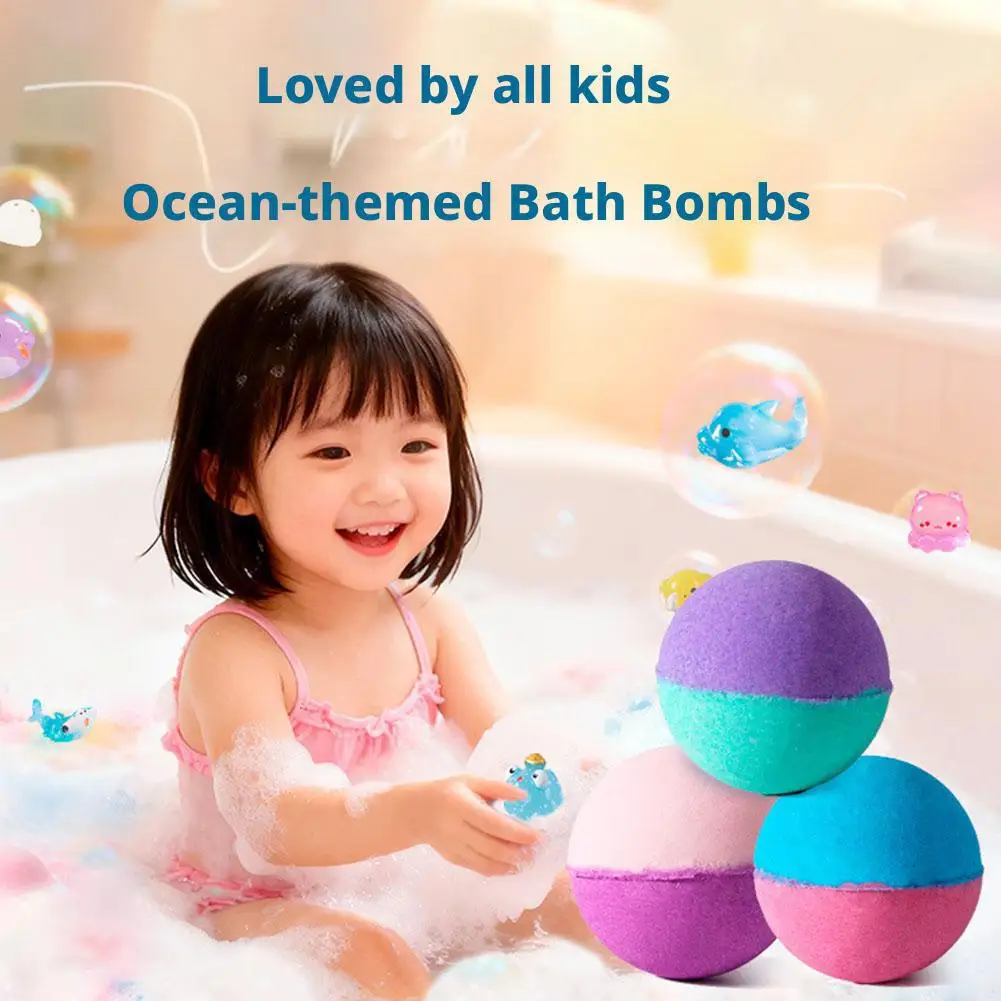 12 шт. бомбочек для ванны для детей с сюрпризом внутри, натуральные органические бурлящие шарики для ванны для девочек и мальчиков с игрушками внутри