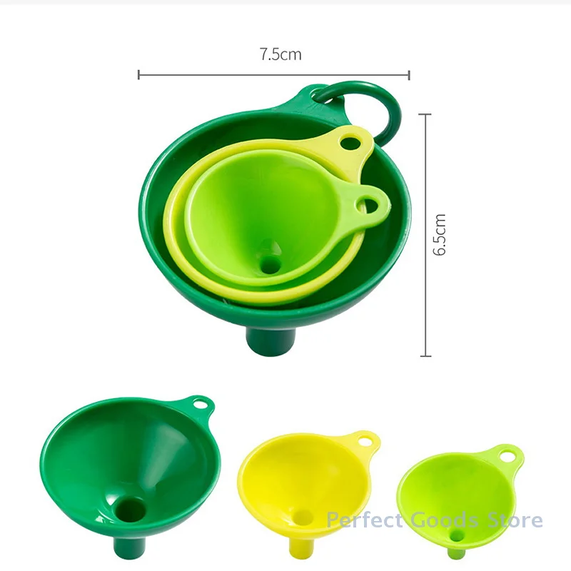 3-piece Funnel Set Kitchen Plastic Large-caliber Small-large Oil And Wine Funnel Dispenser Tool