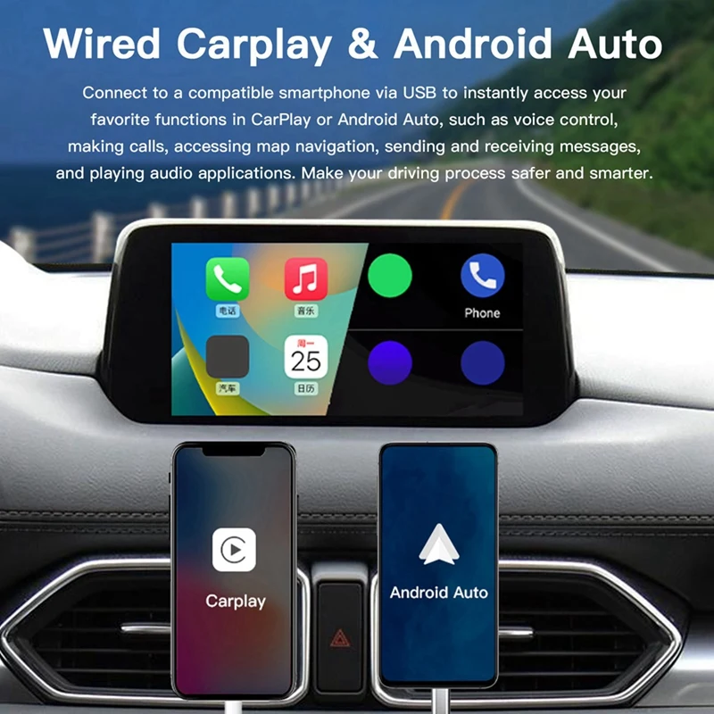 Wireless Type-C Carplay Android Auto Adapter UBS Hub For Retrofit Mazda 2 3 6 CX3 CX5 CX8 CX9 Demio Miata TK78669U0C