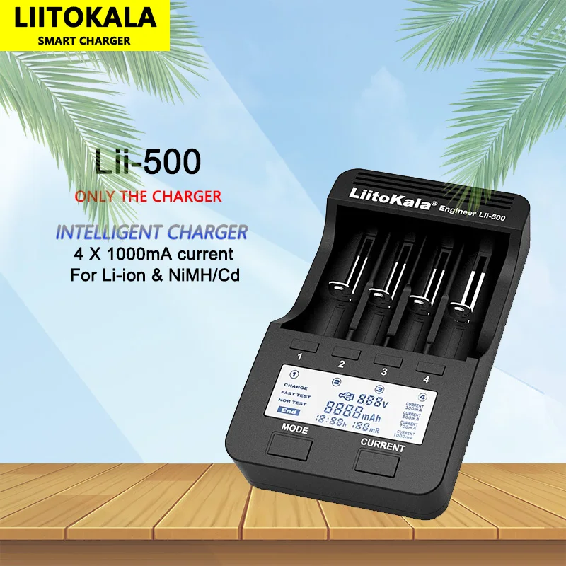 LiitoKala Lii-500 18650 Battery Charger For NiMH 1.2V and Li-ion 3.7V Battery Suitable for AA AAA 26650 18490 22650