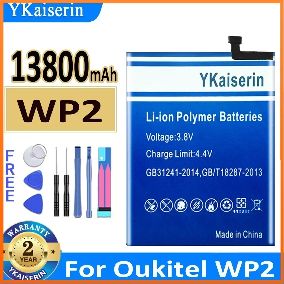 

YKaiserin PHONE Battery for OUKITEL WP2 13800mAh Rechargeable Batterie + Track NO Warranty 2 Years