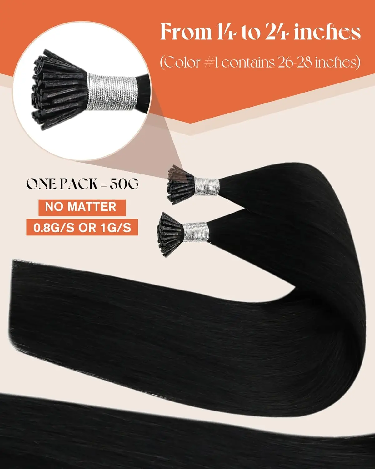 50g Straight ITip Hair Extensions Human Hair Extensions 100% Human Hair Keratin Capsule Hair Natural Fusion Hair Extensions Remy