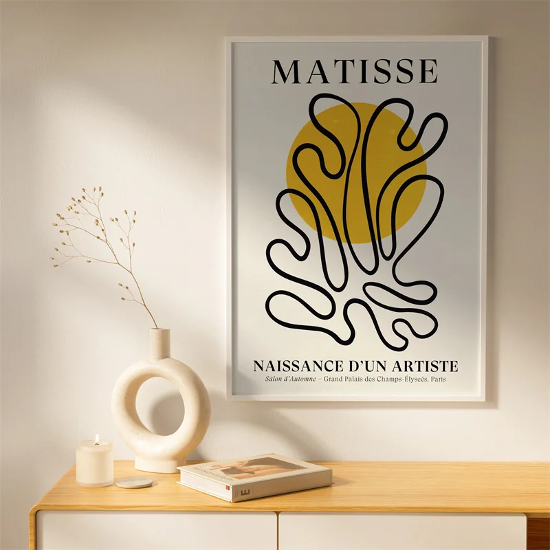 

Matisse Abstract Canvas Painting Abstract Colour Block Aesthetic Poster Wall Art Animal Patterns Bedroom Decorative Wall Art