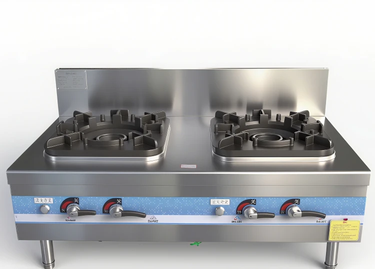 

Коммерческая суповая плита с двойной конфоркой из нержавеющей стали, энергосберегающая китайская пищевая плита для сжиженного газа, низкое потребление топлива