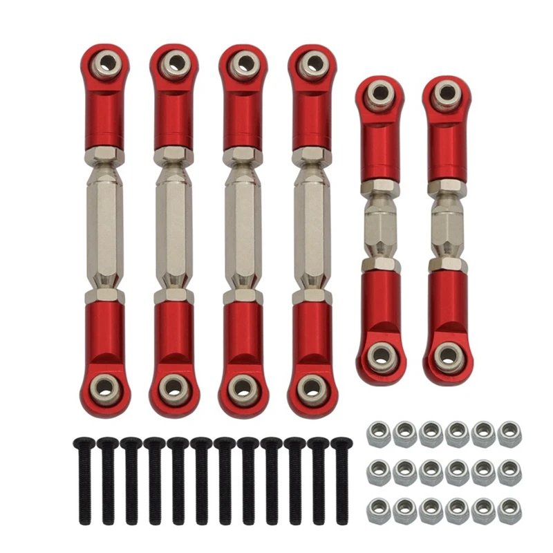 Universal Tie Rod Linkage Links Set For 1/10 Arrma Granite SENTON VORTEKS Typhon Big Rock RC Car Upgrade Parts Accessories ,Red