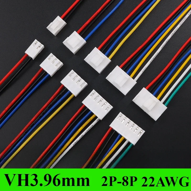 5/10/30/50Pcs/lot JST VH3.96 VH 3.96mm Female Housing Plug Connector Wire Cable 2 3 4 5 6 7 8Pin 22AWG Wire 10/20/30cm Length