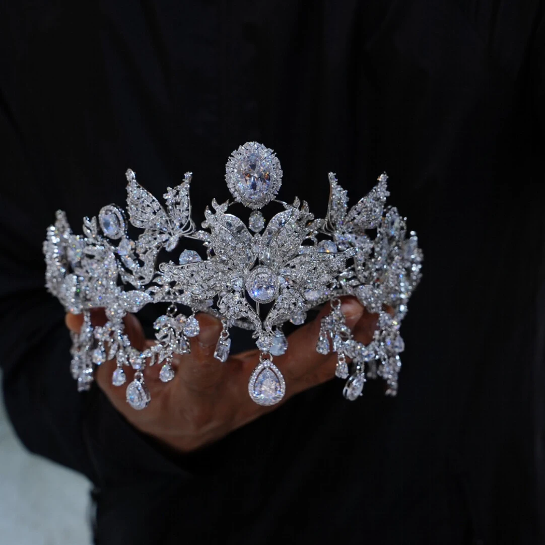 

Crystal Bridal Headband Zircon Wedding Tiaras Fashion Design Evening Bridal Hair Accessory for Brides Gorgeous Forehead Piece