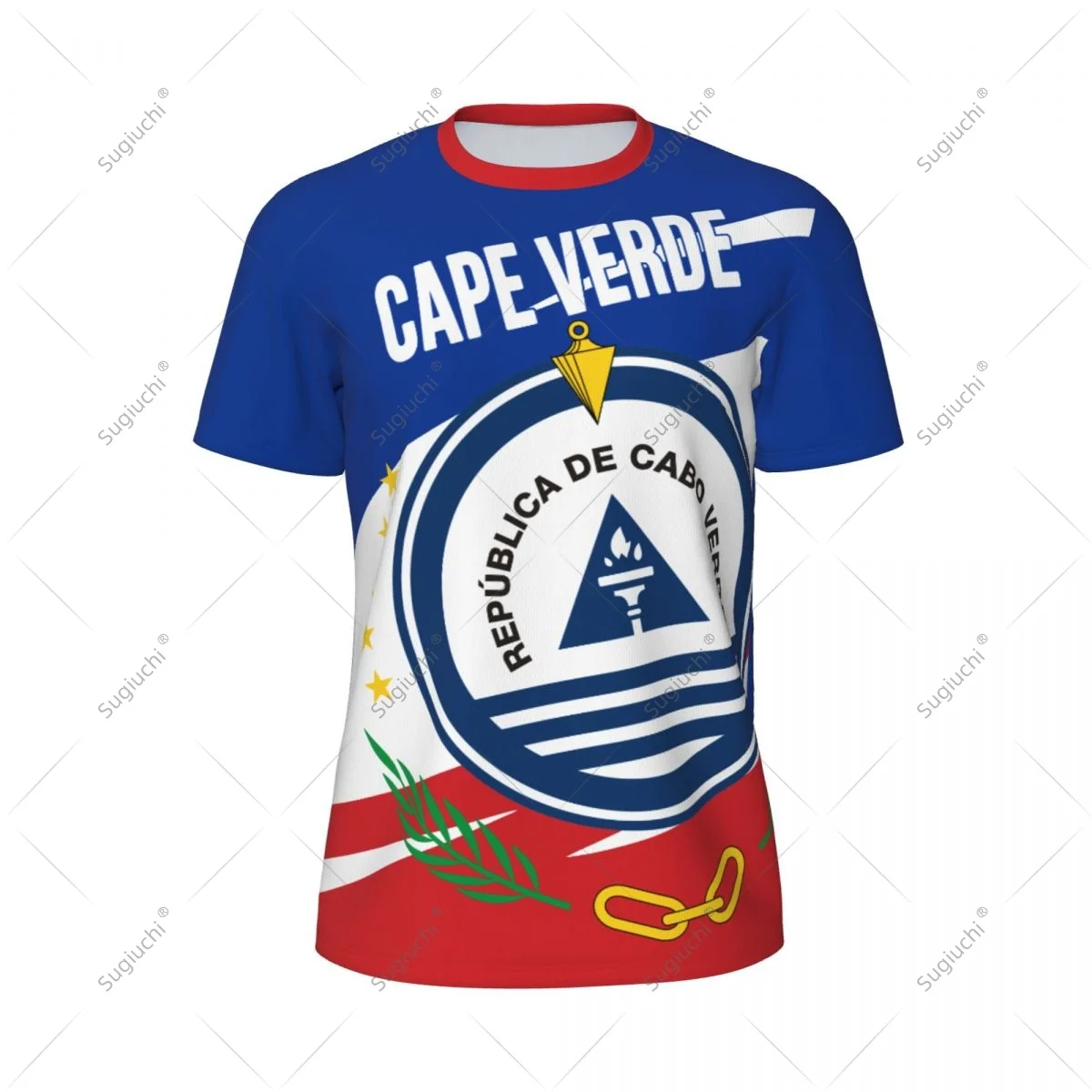 Cape Verde Flag Men Sports T-shirt Women Tees jersey for Soccer Football Running Bike Tennis Fitness Fans