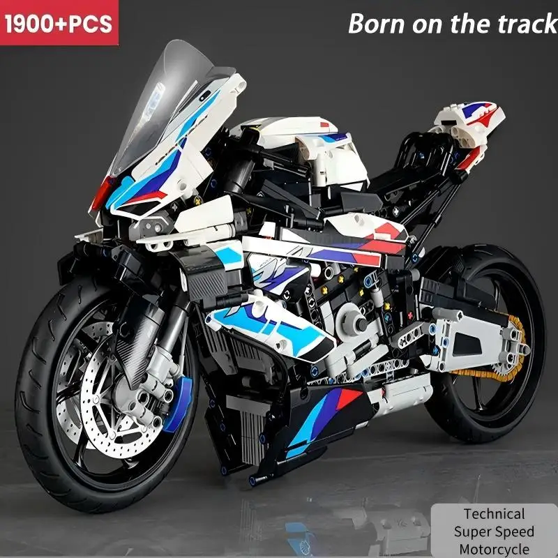 

New 1900+PCS Technical Super Speed Motorcycle MOC Building Block Compatible Motorbike Model Educational Vehicle Bricks Toy Gift