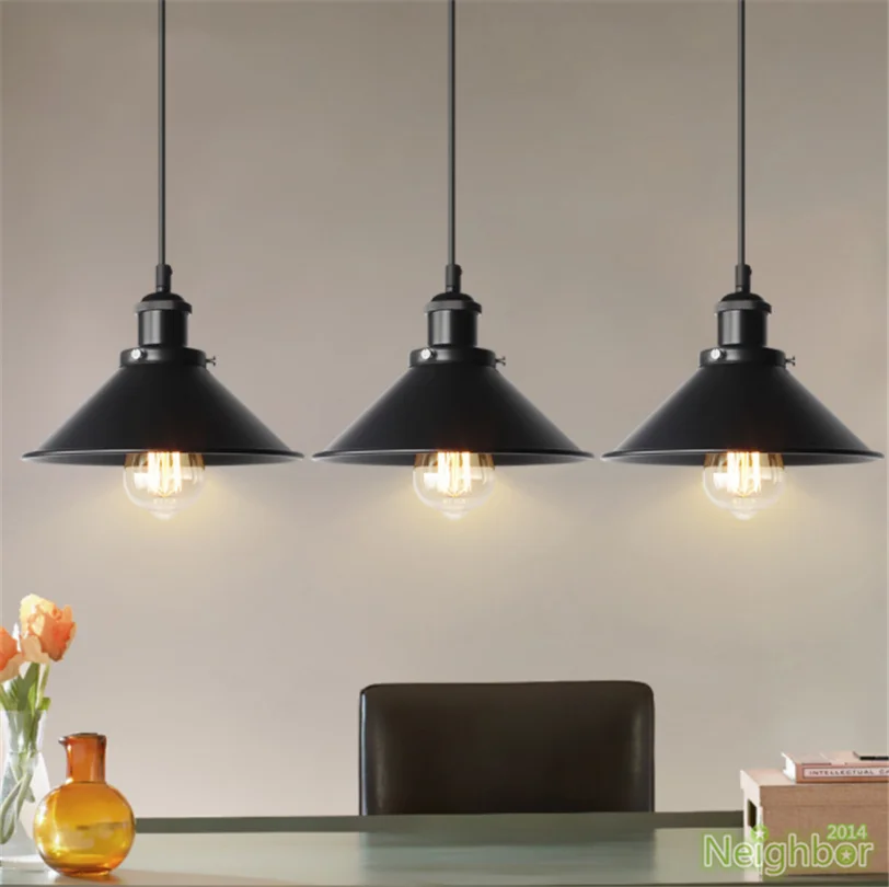 

Nordic Retro Industry Black Iron LED Pendant light Restaurant Loft Hanging Ceiling lamp Living room Decor Home Lighting Fixtures