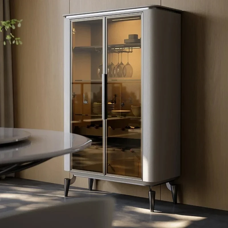 

Light Luxury Wine Cabinet Villa Restaurant Luxurious and Simple Display Wine Cabinet Design Wall Sideboard Cabinet