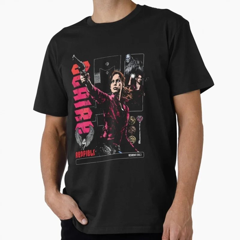 

Claire redfield Horror Survival Game Resident Evil Video Game Gift T shirt Unisex Gamer Tee Short Sleeve Graphic clothes S-6XL