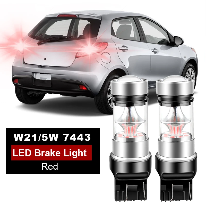 2PCS T20 7443 LED Brake Light Stop Bulbs W21/5W For Mazda 6 Combi Station Wagon GY Saloon CX-3 2 3 Saloon/Sedan BK Hatchback 12V