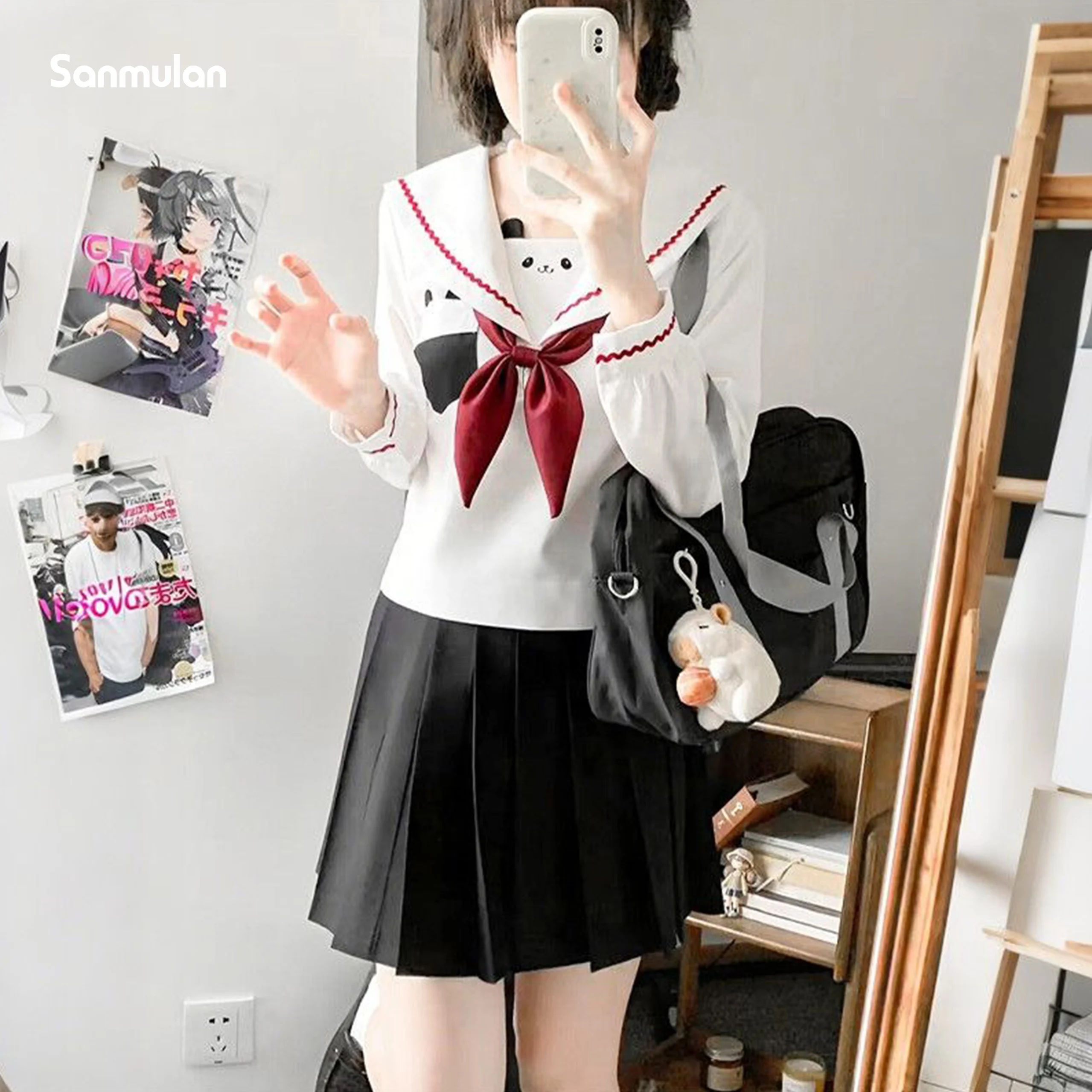 vetements-a-main-feng-shui-a-motif-d'ours-japonais-uniforme-veritable-jk-vetements-d'exterieur-vetements-moyens-uniforme-jk-a-manches-longues-cos