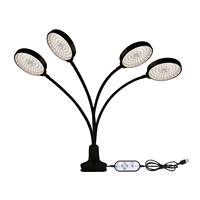 LED Grow Light Full Spectrum White Light 4/8/12H Timer 5 Brightness Leves Clip Plant Growing Light for Indoor Plant Seedlings S