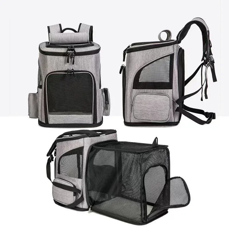 Pet Cat Carrier Backpack Foldable Pet Carrier Transport Travel Bag Expandable Cat Travel Bag